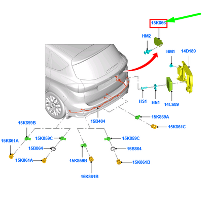 new ford grand c-max mk2 rear parking aid system module 2125320 original
