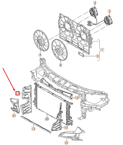 NEW AUDI A6 C7 RADIATOR RIGHT AIR GUIDE 4G0121284AB ORIGINAL