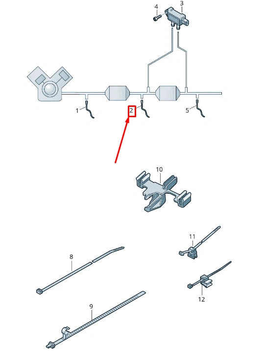 NEW AUDI R8 SPYDER 4S LAMBDA PROBE BEHIND CATALYST 4S0906262H ORIGINAL
