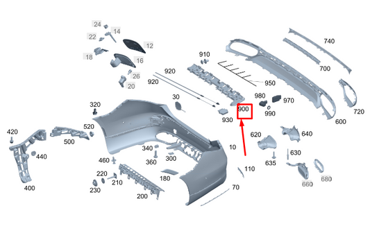 new mercedes-benz s w223 rear tailgate motion sensor bracket a2238857800
