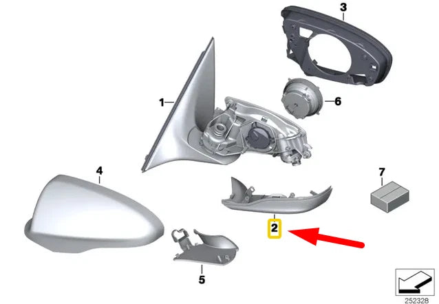 NEW BMW M5 F10 FRONT LEFT SIDE MIRROR M LOWER COVERING 51168050475 ORIGINAL