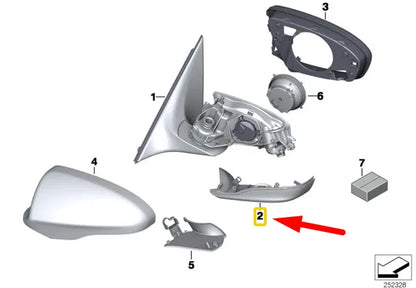 NEW BMW M5 F10 FRONT LEFT SIDE MIRROR M LOWER COVERING 51168050475 ORIGINAL