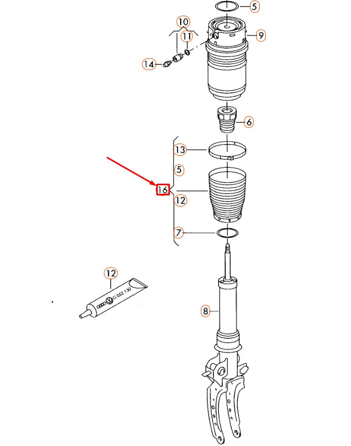NEW AUDI Q7 4L FRONT SHOCK ABSORBER PROTECTIVE SLEEVE 7L0498137 ORIGINAL