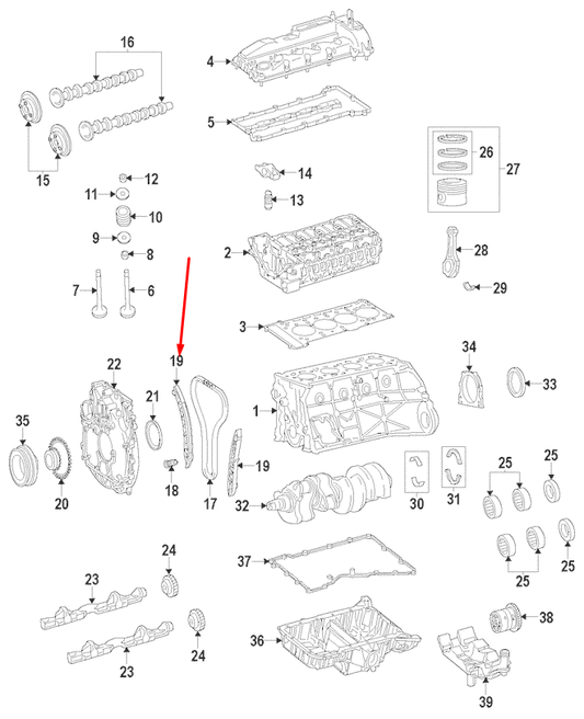 new mercedes-benz glk x204 engine timing chain guide a6510520100 original