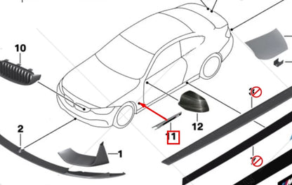 NEW BMW 3 F80 FRONT FENDER WING RIGHT SIDE GRILLE 51148068588 ORIGINAL