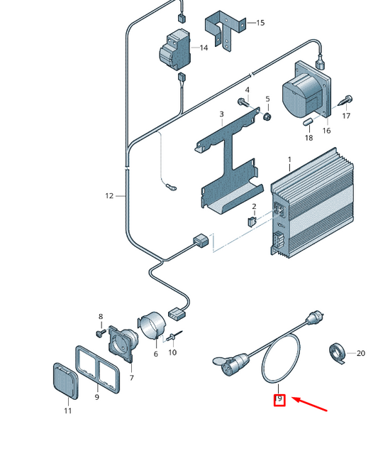 new vw transporter vi t6 adapter cable loom 7h7972253 original