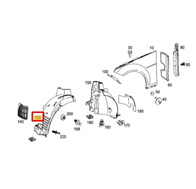 NEW MB C W204 FRONT RIGHT FENDER LINER SPLASH SHIELD A2046905630 ORIGINAL