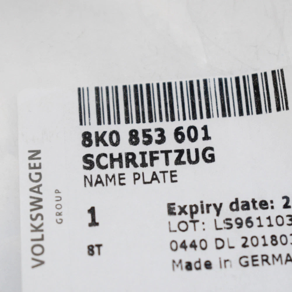 NEW AUDI A4 B8 V6T EMBLEM STICKER LOGO 8K0853601