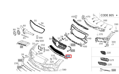 NEW MERCEDES-BENZ CLS C218 FRONT BUMPER LOWER CENTER GRILLE A2188850024