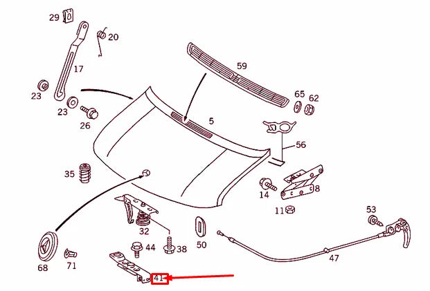 NEW MB SPRINTER 903 ENGINE HOOD FASTENER LOWER PART A6707500084