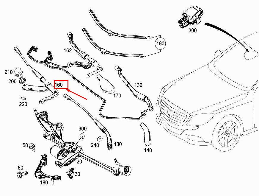 new mercedes-benz s w222 front wiper arm a2228200244 original