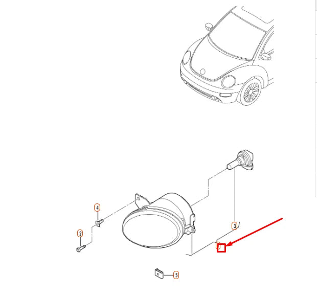 NEW VOLKSWAGEN BEETLE 9C FRONT LEFT HALOGEN FOG LIGHT 1C0941699E ORIGINAL