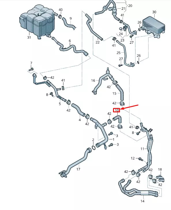 NEW VW TOUAREG 7P MK2 COOLANT HOSE 7L8121073