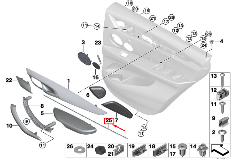 new bmw x5 f15 rear right door contour line lens 63319352044 9352044 original