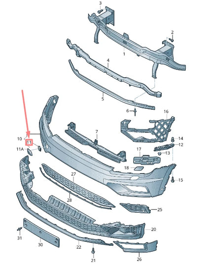 NEW VW TIGUAN AD MK2 FRONT RIGHT TRAILER TOW CAP COVER 5NA807241GRU ORIGINAL