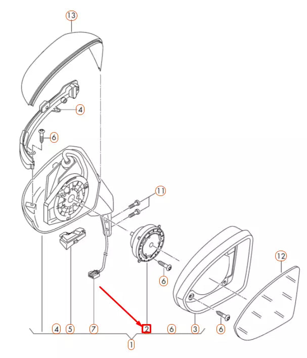 NEW VOLKSWAGEN GOLF 5G MK7 FRONT DOOR EXTERIOR MIRROR MOTOR 1K0959578 ORIGINAL