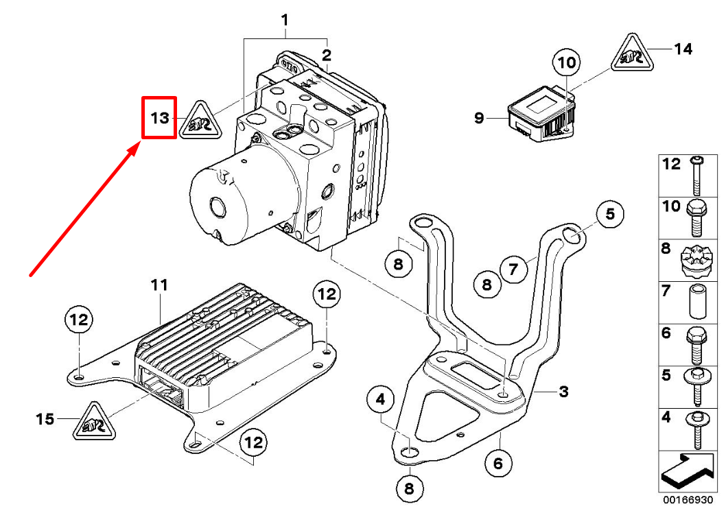 new bmw x5 e70 rp hydraulic unit dsc socket housing 61136954574 6954574 original