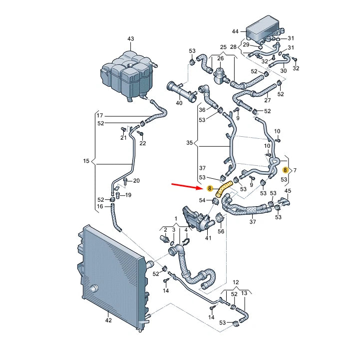 NEW VW TOUAREG 7P MK2 COOLANT HOSE 7P6121157B