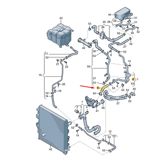 NEW VW TOUAREG 7P MK2 COOLANT HOSE 7P6121157B