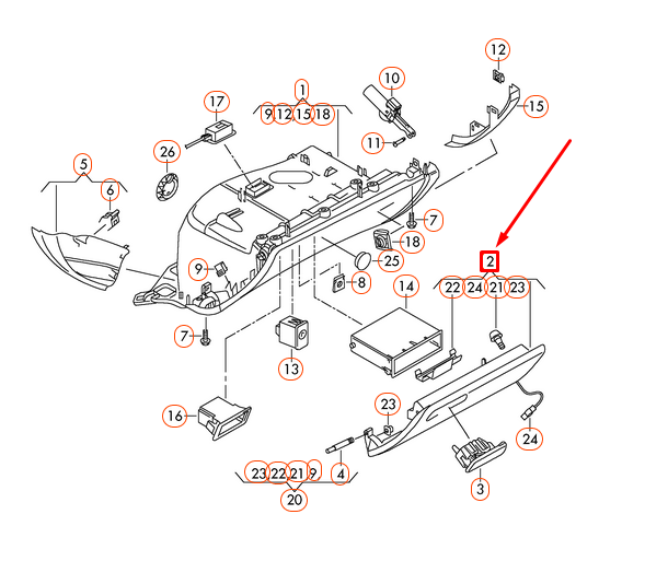 new audi a6 4g c7 titanium grey glove compartment lid lhd 4g1857124bc5 original
