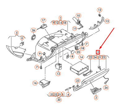 new audi a6 4g c7 titanium grey glove compartment lid lhd 4g1857124bc5 original