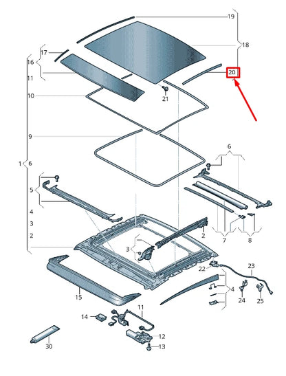 NEW AUDI A8 4N INNER SUNROOF GLASS PANEL TRIM 4N4898925