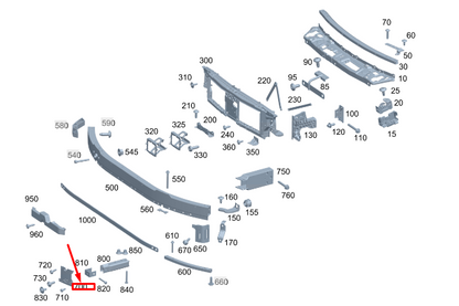 new mercedes-benz c w206 right crossmember bracing a2066201000 original