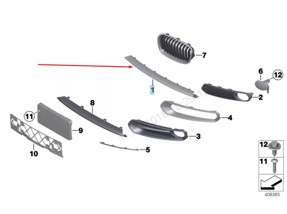 NEW BMW 1 F20 FRONT BUMPER LOWER FINISHER TRIM 51117272573 7272573 2014 ORIGINAL