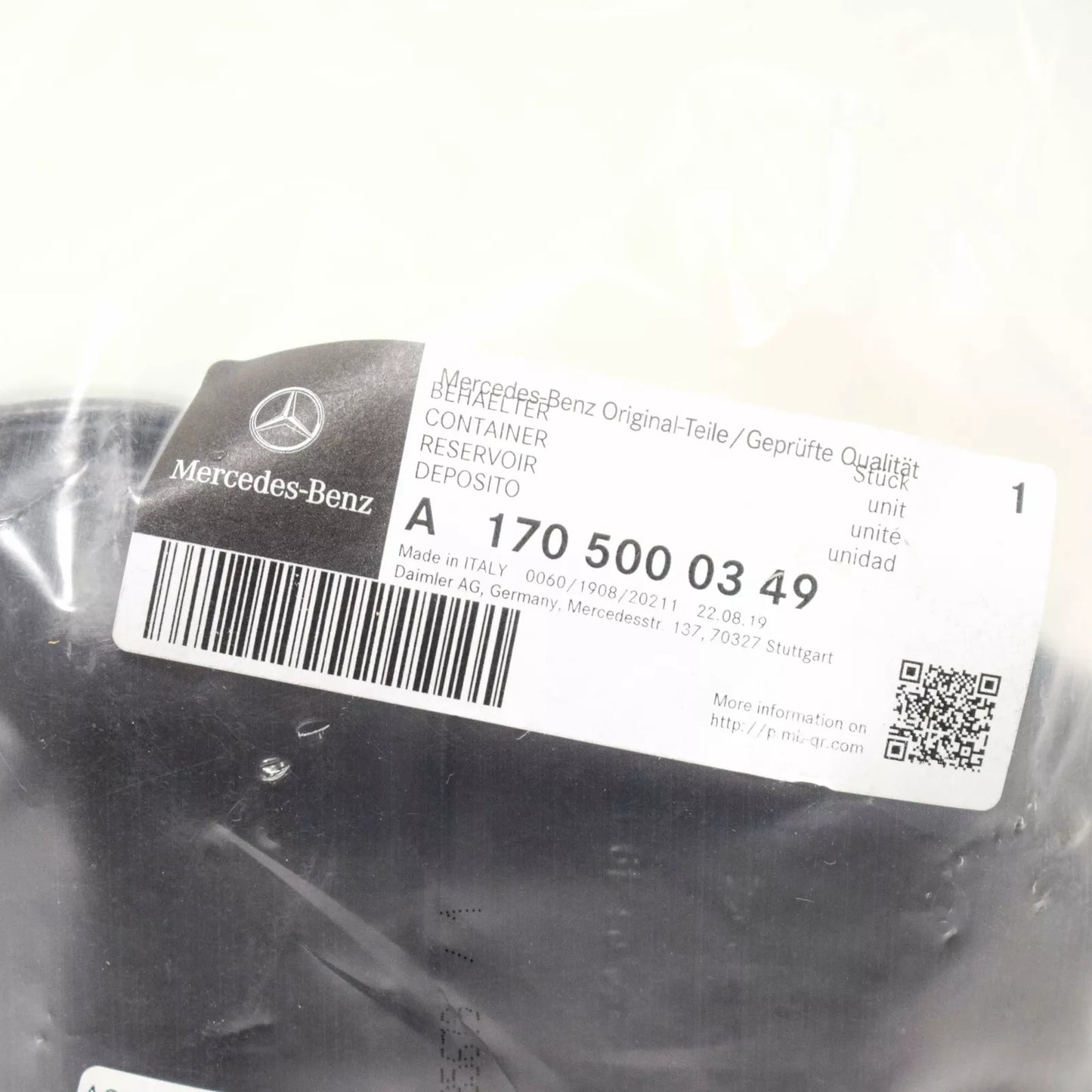 NEW MERCEDES-BENZ SLK R170 EXPANSION TANK A1705000349 ORIGINAL