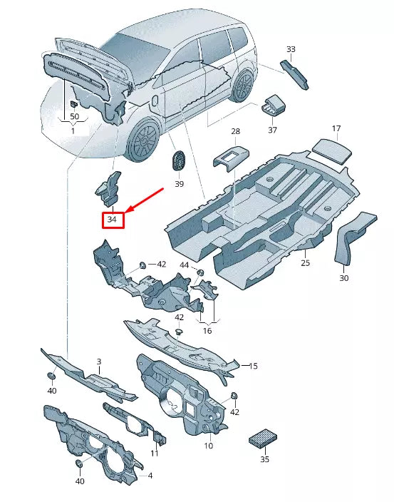 NEW VW SHARAN 7N LEFT WATER BOX SOUND ABSORBER 7N0864759