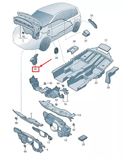NEW VW SHARAN 7N LEFT WATER BOX SOUND ABSORBER 7N0864759