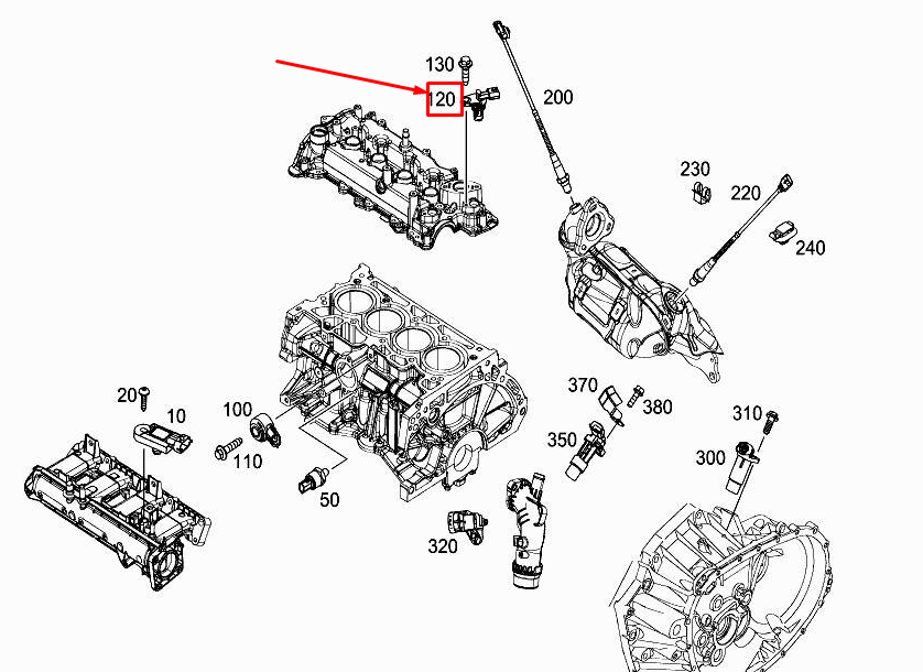 new mercedes-benz c w205 crankshaft position sensor a6269051100 original