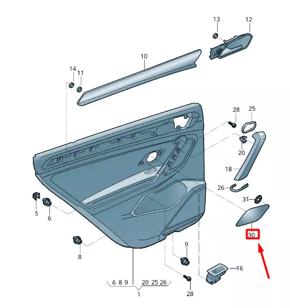 NEW VW TIGUAN AD1 REAR LEFT DOOR LOUDSPEAKER COVER 5NN86815982V