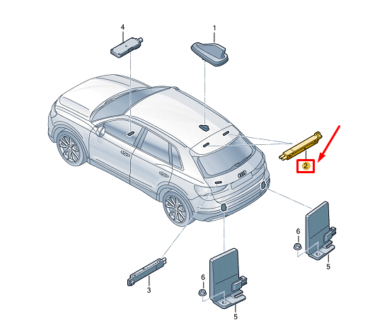 new audi q4 e-tron left upper antenna amplifier 89a035225c original