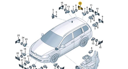 NEW VOLKSWAGEN GOLF MK7 5G REAR RIGHT PDC HOLDER 5G9919492 ORIGINAL
