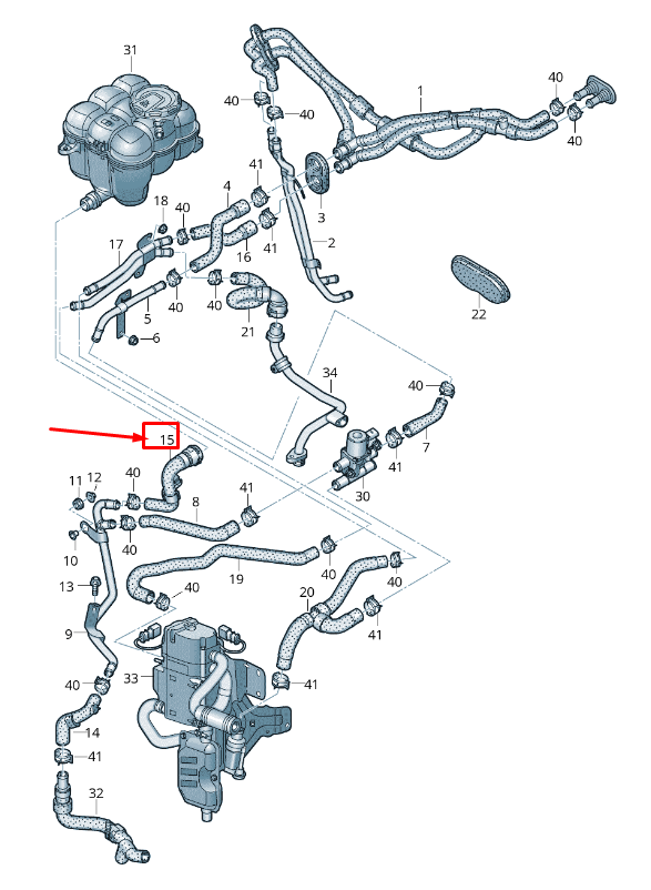 NEW AUDI Q7 4M COOLANT HOSE WITH QUICK RELEASE COUPLING 4M0122109BH ORIGINAL