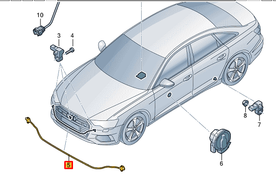 NEW AUDI A6 C8 PEDESTRIAN IMPACT CRASH SENSOR 4N0959121F ORIGINAL