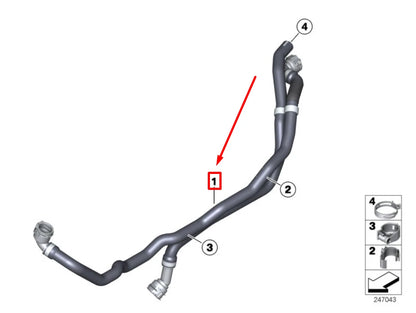 NEW BMW X1 E84 HEATER WATER HOSE 64219239779 9239779 ORIGINAL