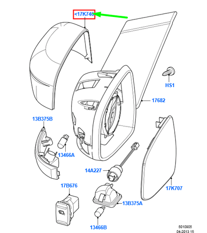 new ford focus mk2 front right door mirror cover 1548237 original