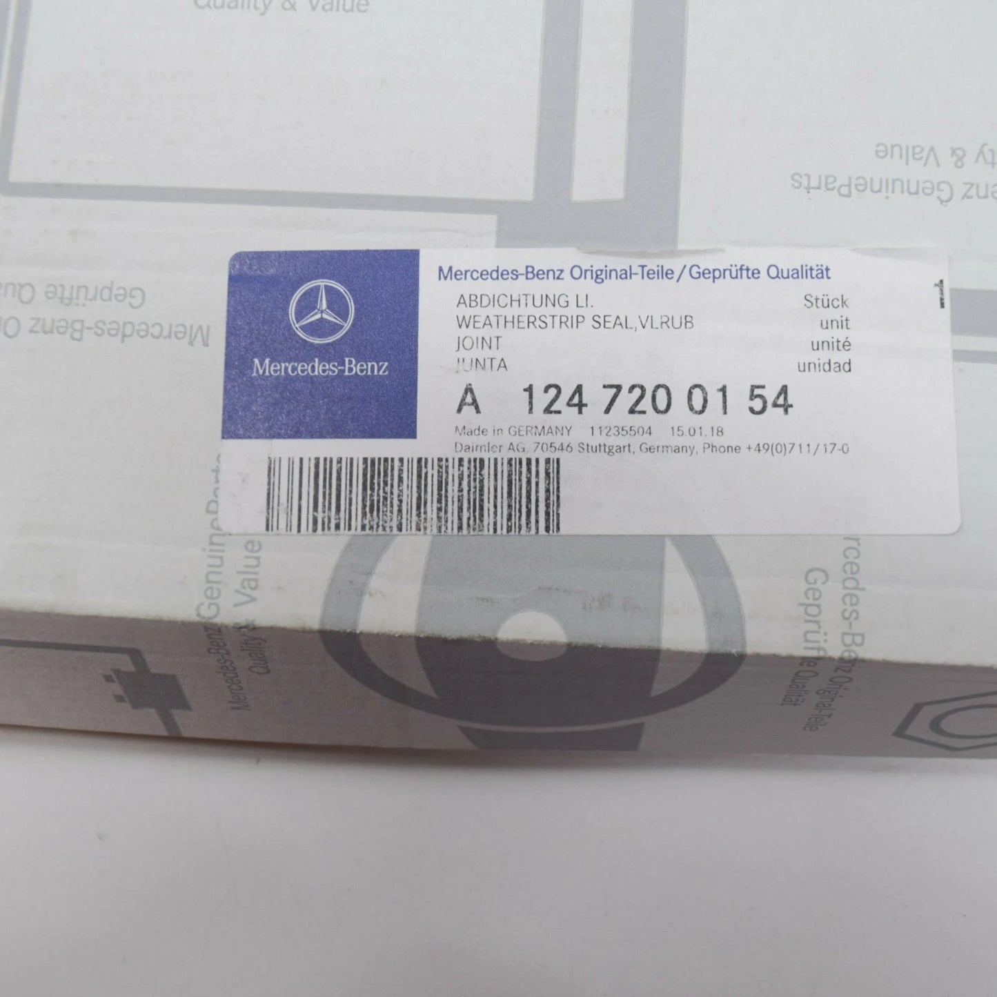 NEW MB E-CLASS W124 COUPE ROOF RAIL WEATHERSTRIP LEFT SEAL A1247200154