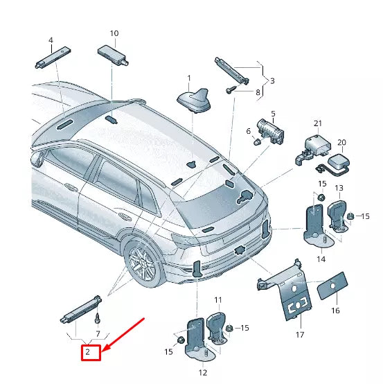 NEW AUDI E-TRON GEN REAR RIGHT ANTENNA AMPLIFIER 4KE035225
