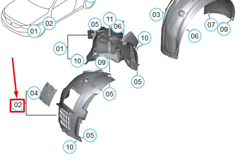 NEW BMW M2 F87 FRONT LEFT WHEEL ARCH M FRONT SECTION COVER 51718063031 ORIGINAL