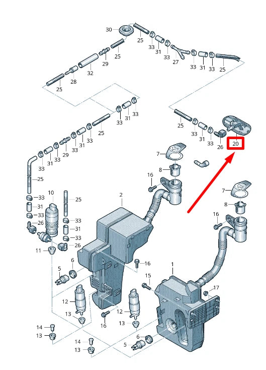 NEW VW CADDY IV MK4 FRONT LEFT WINDSCREEN WASHER NOZZLE 2K5955987 ORIGINAL