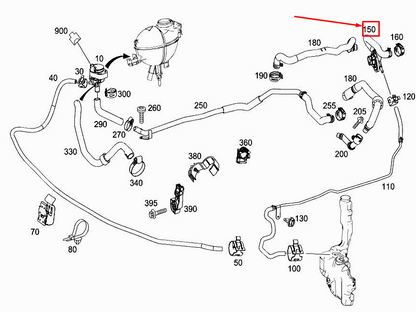 new mercedes-benz e cabrio a207 engine coolant feed hose a2048302396 original