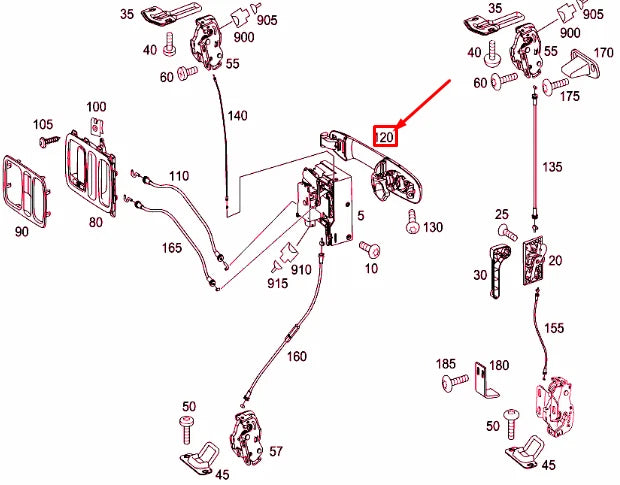 NEW MERCEDES-BENZ VITO W639 REAR END DOOR RIGHT HANDLE A00076028599B27 ORIGINAL