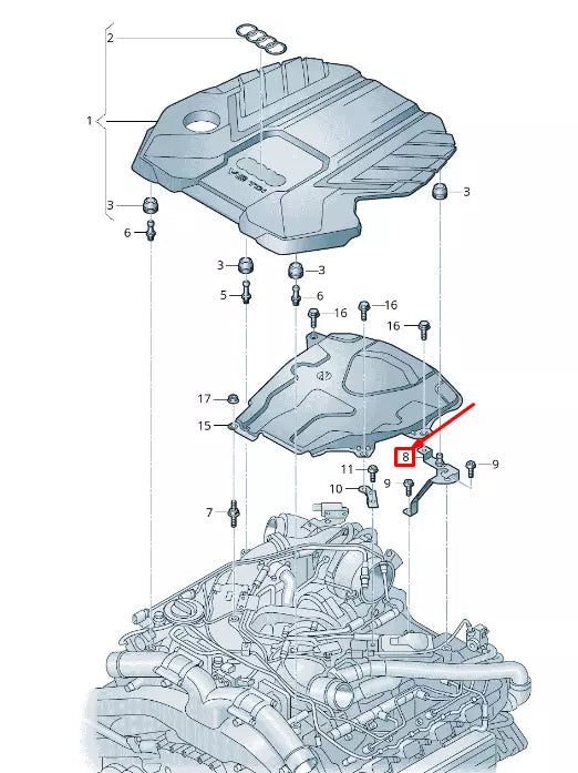 NEW AUDI A8 4N ENGINE COVER RETAINER 4N0103941B