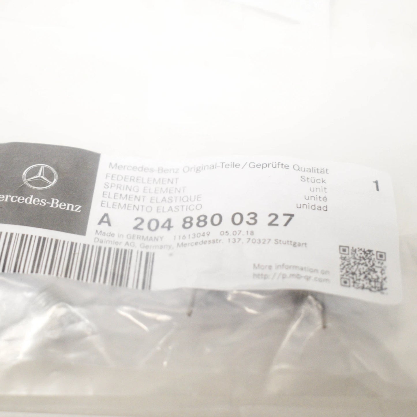 NEW MERCEDES BENZ GLK X204 FRONT BUMPER WASHER COVER SPRING A2048800327 ORIGINAL