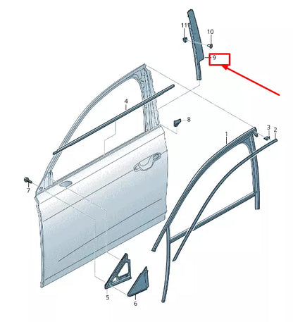 NEW AUDI A8 4N RIGHT DOOR B-PILLAR TRIM 4N08379025FQ