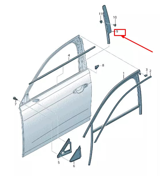 NEW AUDI A8 4N RIGHT DOOR B-PILLAR TRIM 4N08379025FQ