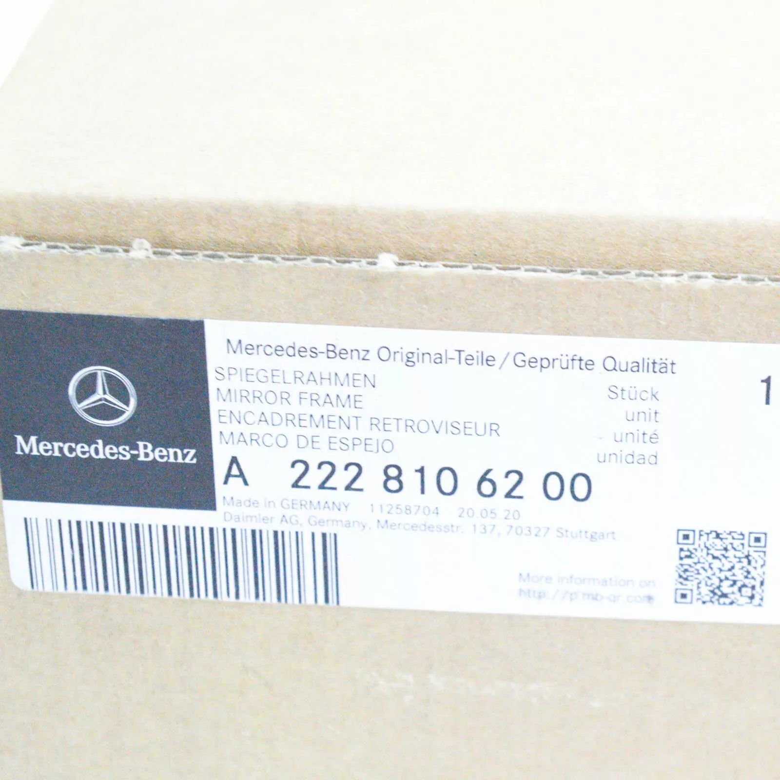 NEW MERCEDES-BENZ S W222 FRONT RIGHT DOOR MIRROR FRAME LHD A2228106200